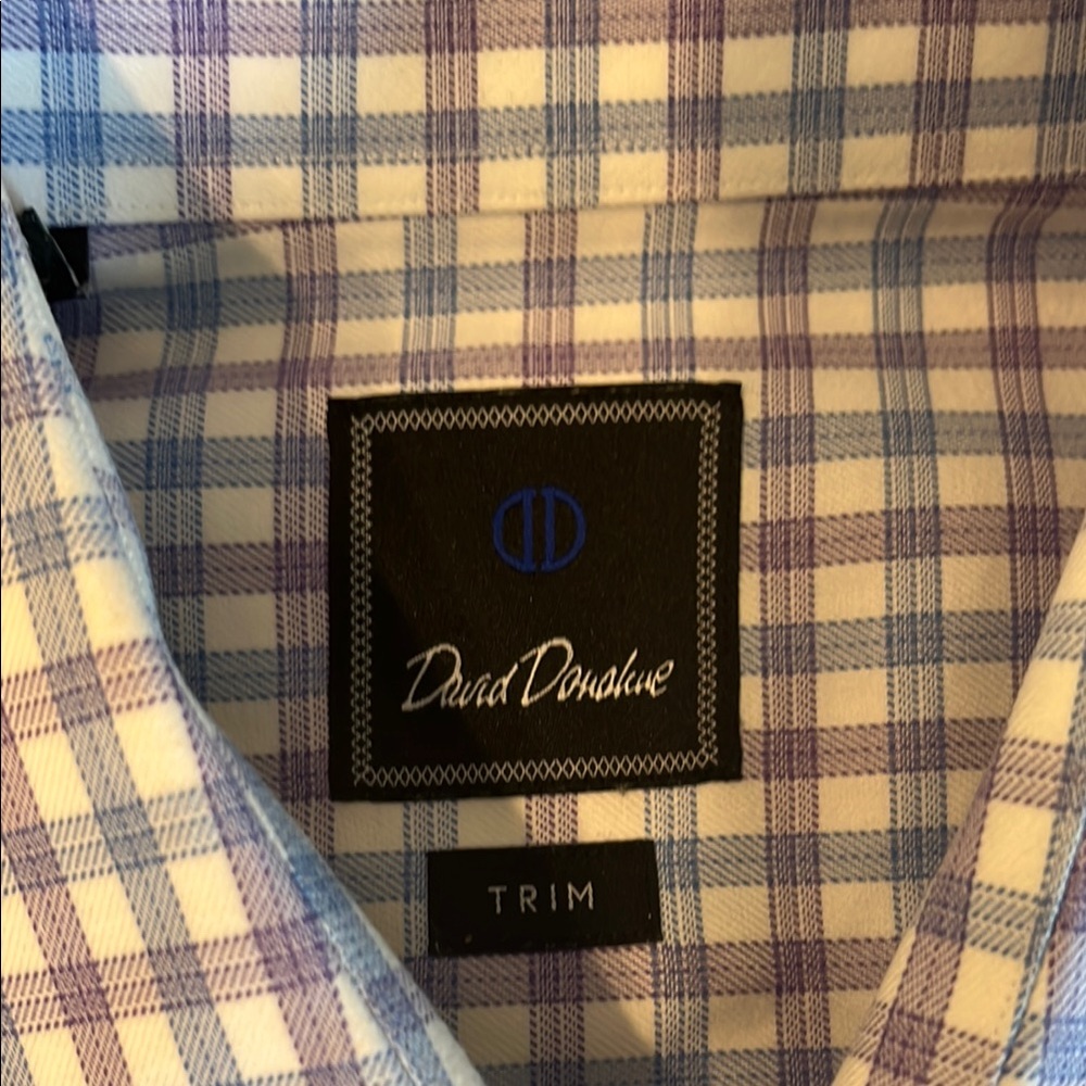 David Donahue Men's Blue Plaid Shirt